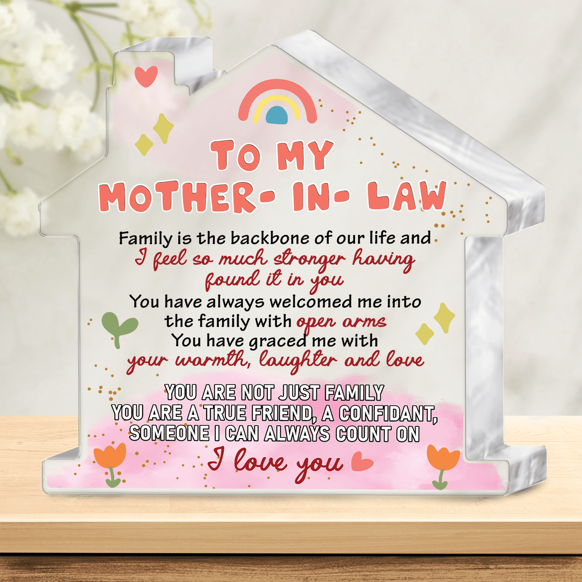 Crystal Plaque - Family - To My Mother-In-Law - I Love You - Gznf19009