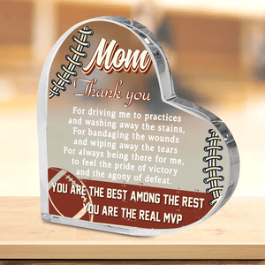 Crystal Plaque - Football - To My Mom - For Always Being There For Me - Gznf19015