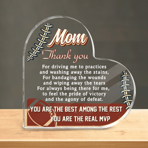 Crystal Plaque - Football - To My Mom - For Always Being There For Me - Gznf19015