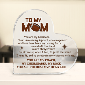 Crystal Plaque - Football - To My Mom - I Love You - Gznf19034
