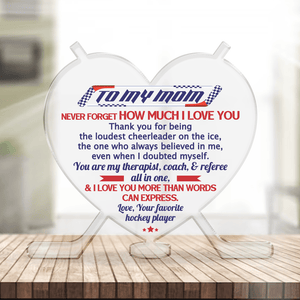 Crystal Plaque - Hockey - To My Mom - I Love You More Than Words Can Express - Gznf19051
