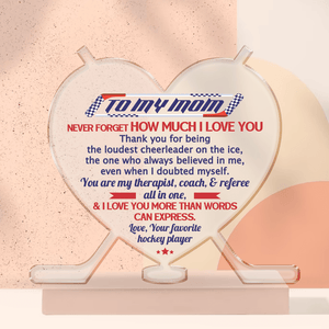 Crystal Plaque - Hockey - To My Mom - I Love You More Than Words Can Express - Gznf19051