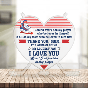 Crystal Plaque - Hockey - To My Mom - Thank You, Mom, For Always Being My Loudest Fan - Gznf19038