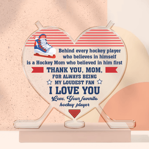 Crystal Plaque - Hockey - To My Mom - Thank You, Mom, For Always Being My Loudest Fan - Gznf19038