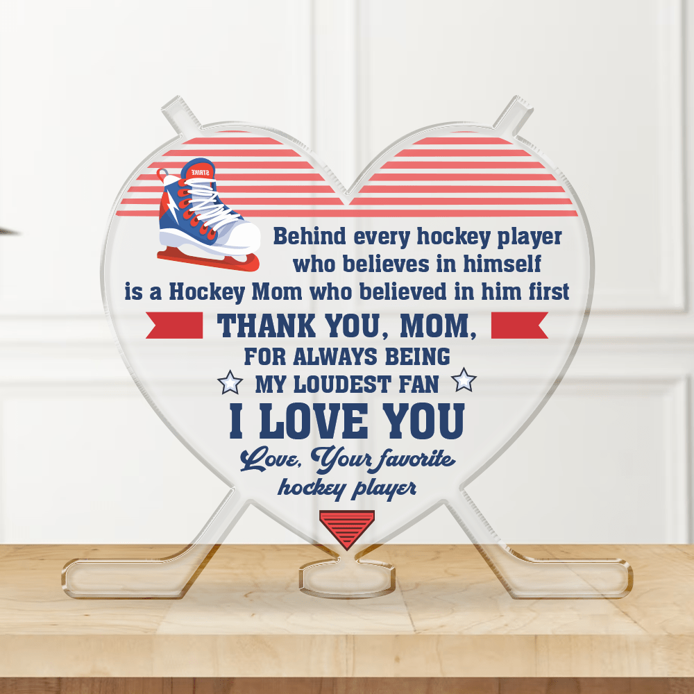 Crystal Plaque - Hockey - To My Mom - Thank You, Mom, For Always Being My Loudest Fan - Gznf19038