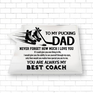 Crystal Plaque - Hockey - To My Pucking Dad - You Are Always My Best Coach - Gznf18010