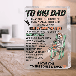 Crystal Plaque - Skull - To My Dad - I Love You To The Bones & Back - Gznf18022