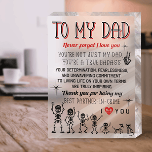 Crystal Plaque - Skull - To My Dad - Never Forget I Love You - Gznf18023