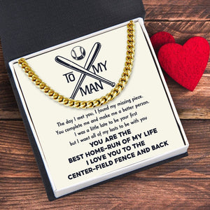 Cuban Link Chain - Baseball - To My Man - I Want All Of My Lasts To Be With You - Gnft26001