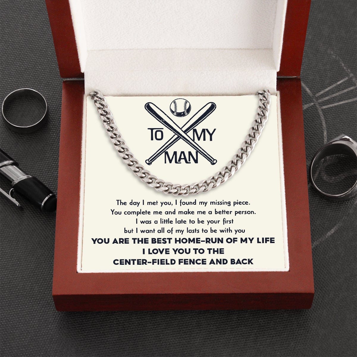 Cuban Link Chain - Baseball - To My Man - You complete me - Ssb26005