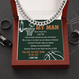 Cuban Link Chain - Basketball - To My Man - Win Or Lose, In My Heart You Are Always A Champion - Ssb26012
