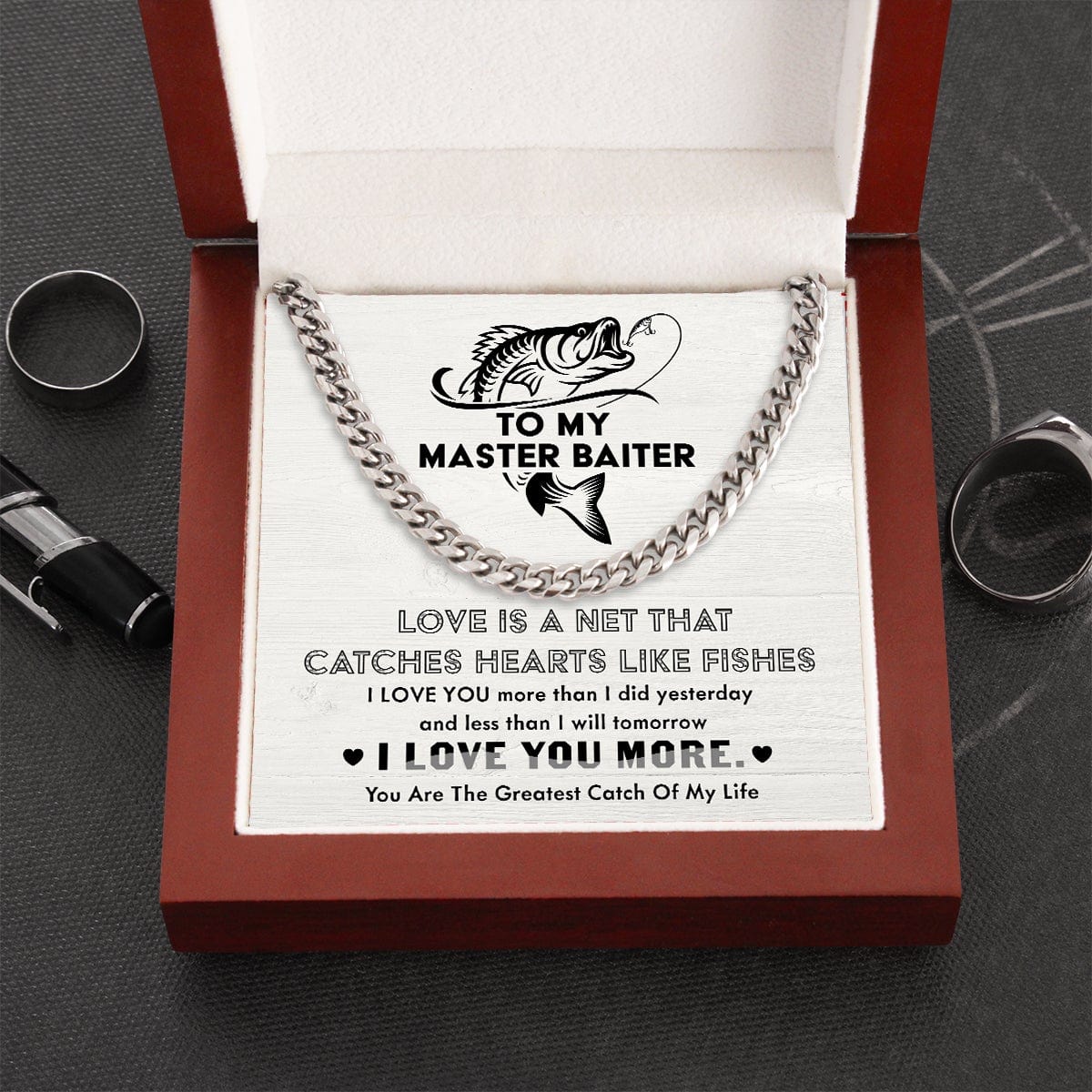 Cuban Link Chain - Fishing - To My Master Baiter - I Love You - Ssb26002
