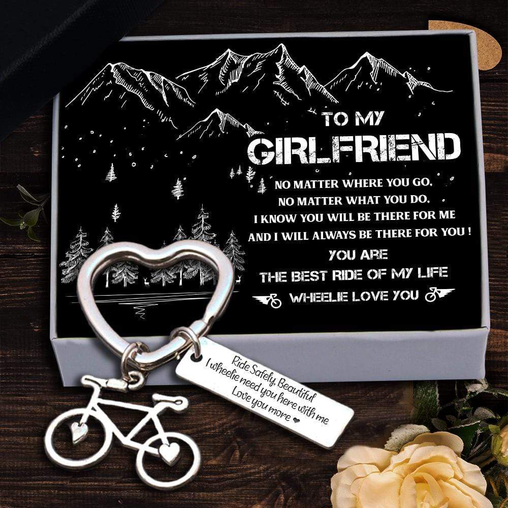 Cycling Keychain - To My Girlfriend - I Wheelie Need You Here With Me - Gkac13007