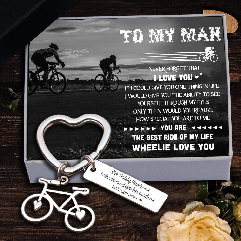 Cycling Keychain - To My Man - I Wheelie Need You Here With Me - Gkac26012