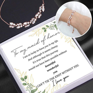 Dainty Leaf Bracelet - Wedding - To My Bridesmaid - I Can't Tie The Knot Without You - Gbbg36001