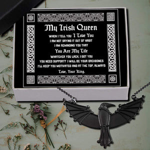 Dark Raven Necklace - My Irish Queen - Whatever You Lack I Got You - Gncm13006