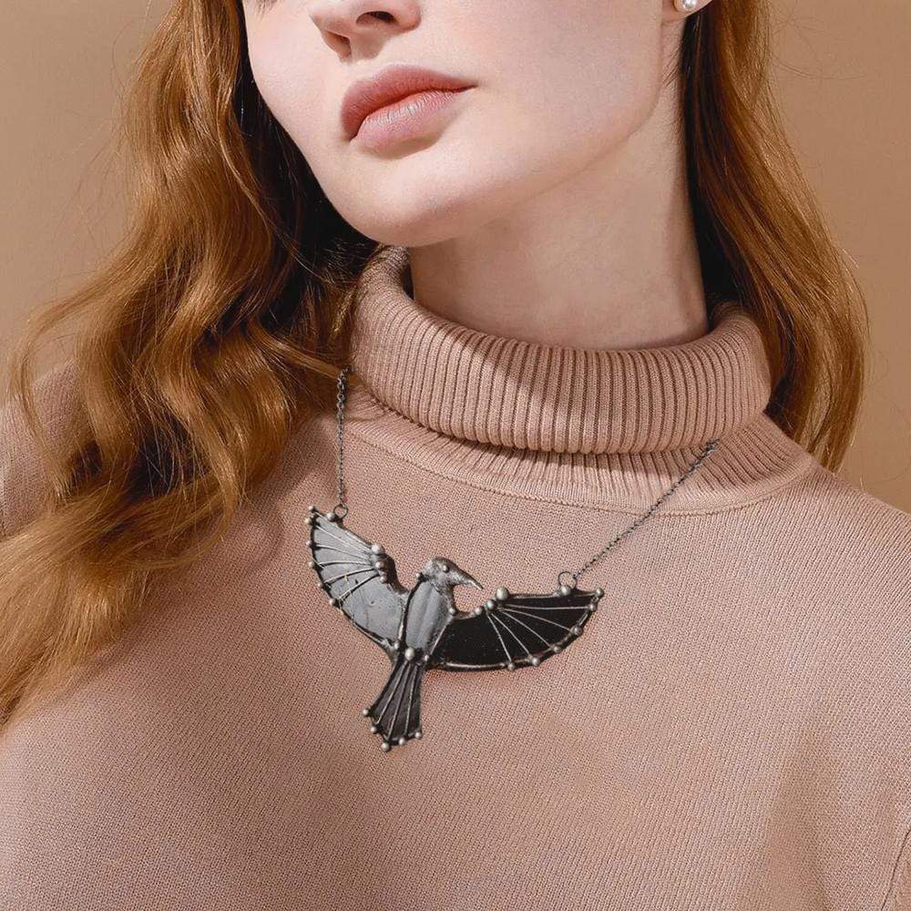 Dark Raven Necklace - My Shieldmaiden - I Love You - Gncm13009