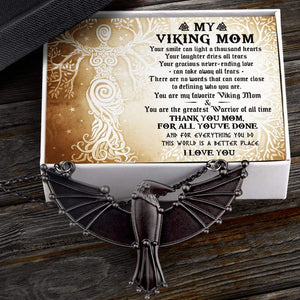 Dark Raven Necklace - My Viking Mom - You Are My Favorite Viking Mom - Gncm19001