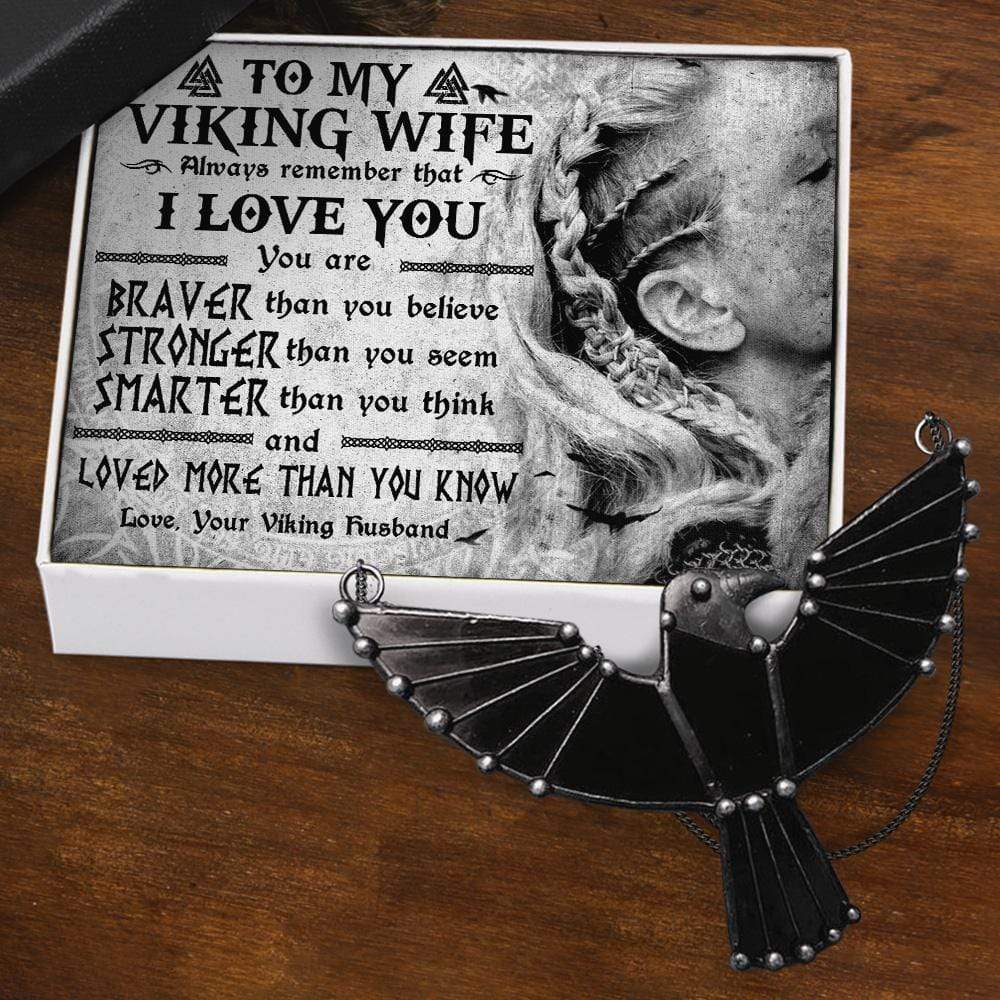 Dark Raven Necklace - To My Viking Wife - I Love You - Gncm15007