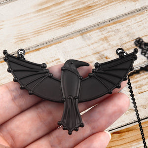 Dark Raven Necklace - Viking - My Shieldmaiden - I Love You Until Valhalla - Gncm13016