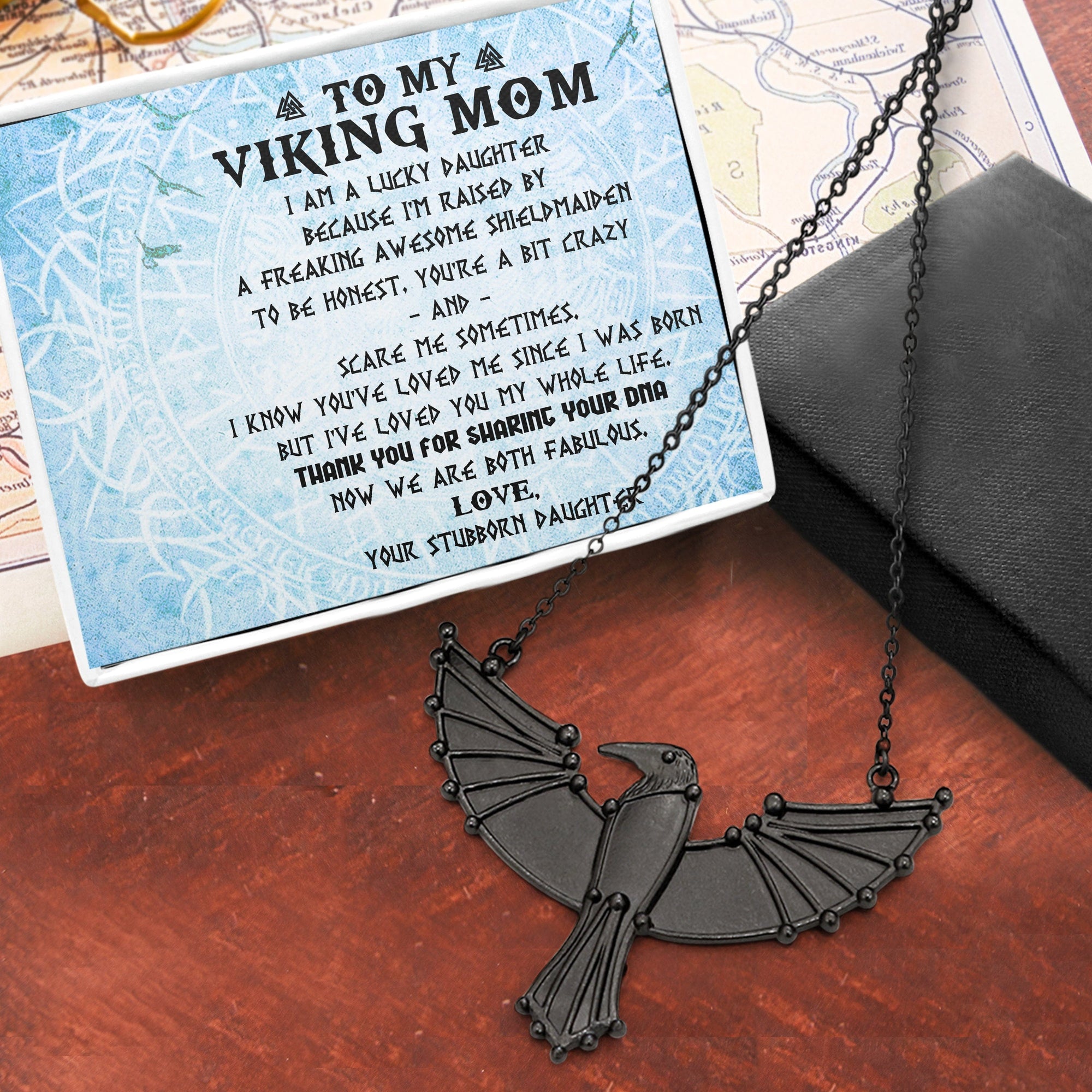 Dark Raven Necklace - Viking - To My Viking Mom - Thank You For Sharing Dna - Gncm19005