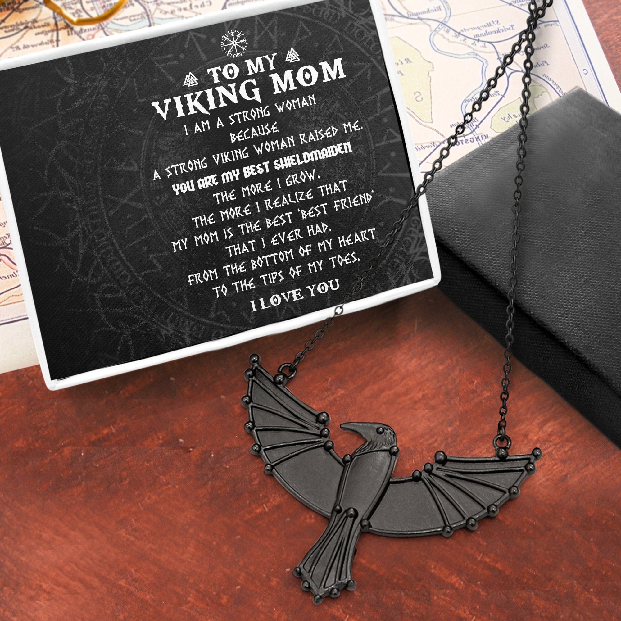 Dark Raven Necklace - Viking - To My Viking Mom - You Are My Best Shieldmaiden - Gncm19006