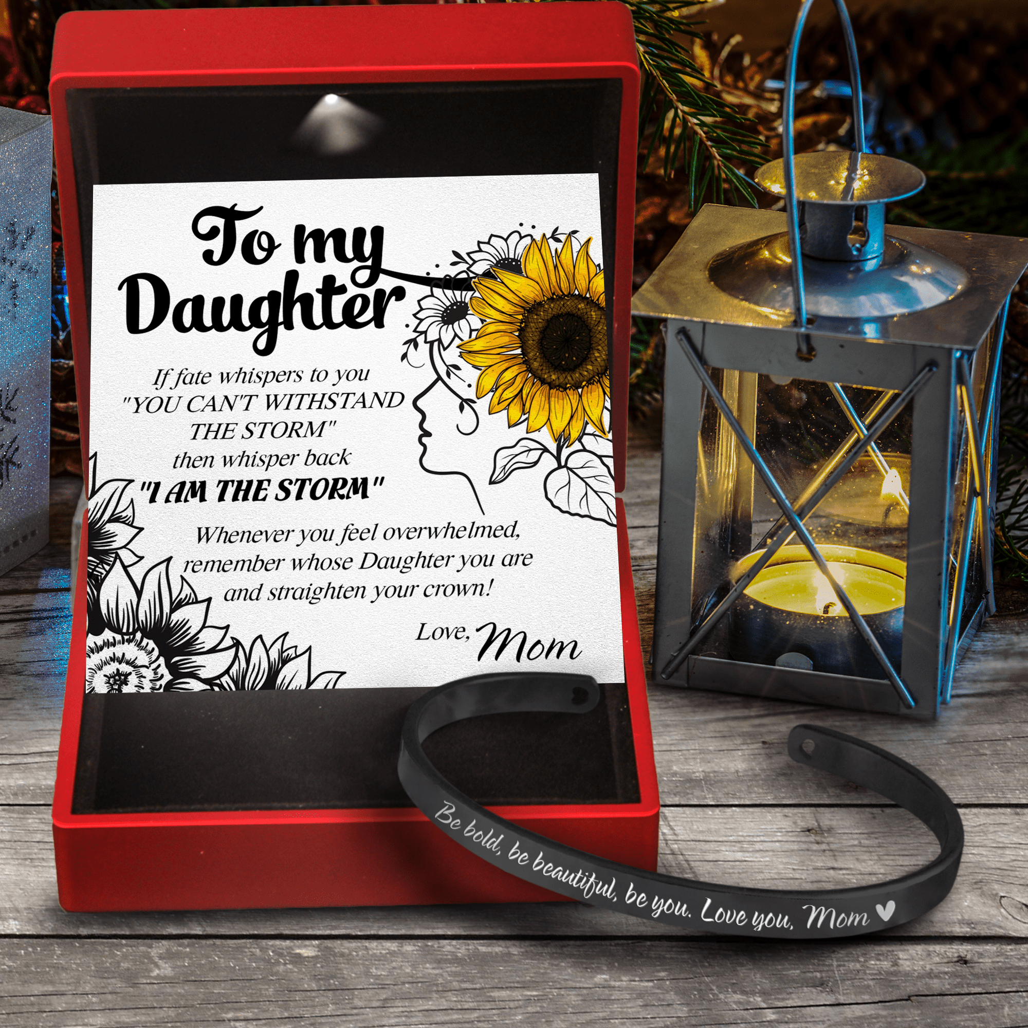 Daughter's Bracelet - Family - From Mom - To My Daughter - Remember Whose Daughter You Are And Straighten Your Crown - Gbzf17020