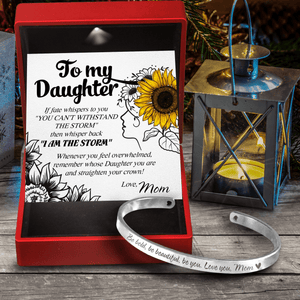 Daughter's Bracelet - Family - From Mom - To My Daughter - Remember Whose Daughter You Are And Straighten Your Crown - Gbzf17020
