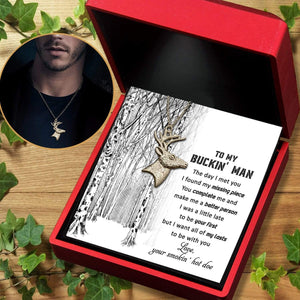 Deer Shaped Necklace - Hunting - To My Buckin' Man - My Missing Piece - Gnnd26001
