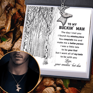 Deer Shaped Necklace - Hunting - To My Buckin' Man - My Missing Piece - Gnnd26001