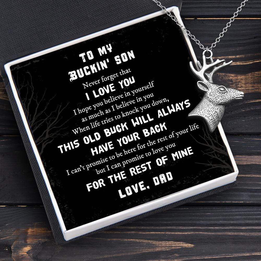 Deer Shaped Necklace - Hunting - To My Buckin' Son - I Hope You Believe In Yourself - Gnnd16001