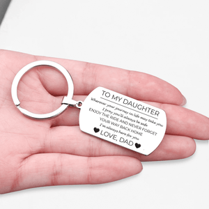Dog Tag Keychain - To My Daughter - From Dad - I'm Always Here For You - Gkn17001