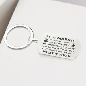 Dog Tag Keychain - To My Marine - I Will Always Wait For You - Gkn26024