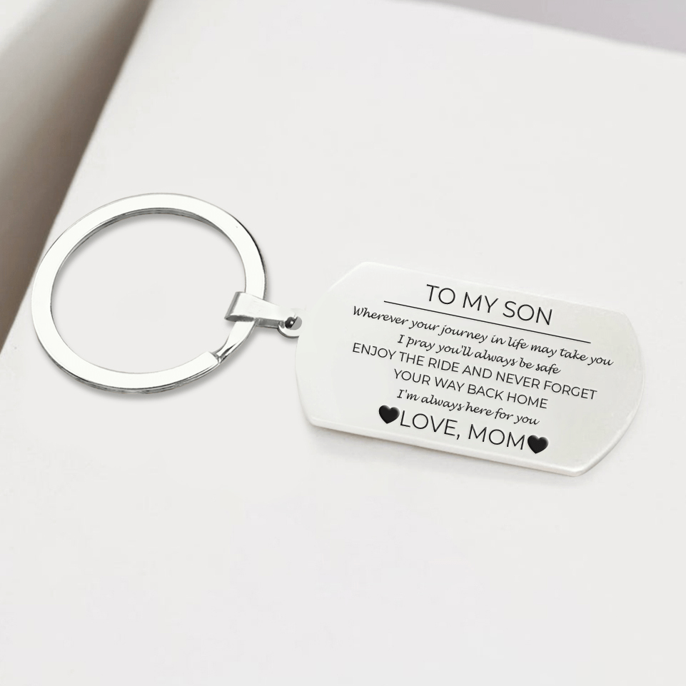 Dog Tag Keychain - To My Son - From Mom - I'm Always Here For You - Gkn16005