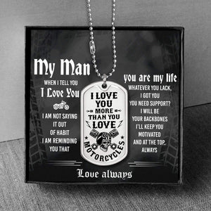 Dogtag Necklace With Box - Biker - To My Man - You Are My Life - Gnzh26001