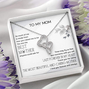 Double Hearts Necklace - Family - To My Mom - The Most Beautiful And Caring Mother - Ssa19005
