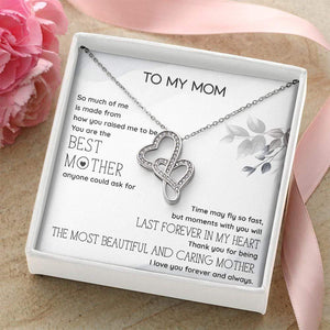Double Hearts Necklace - Family - To My Mom - The Most Beautiful And Caring Mother - Ssa19005