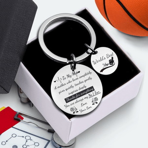 Double Round Keychain - Basketball - To My Mom - Thanks For Everything - Gkar19009