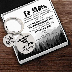 Double Round Keychain - Travel - To My Mom - The Greatest Mountain Mom - Gkar19005