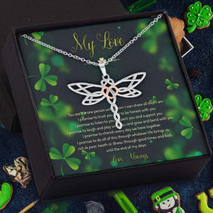 Dragonfly Necklace - Irish - To My Love - I Can Share All That I Am - Ska13006