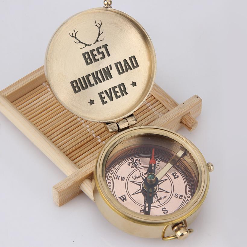 Engraved Compass - Best Buckin' Dad Ever - Gpb18011