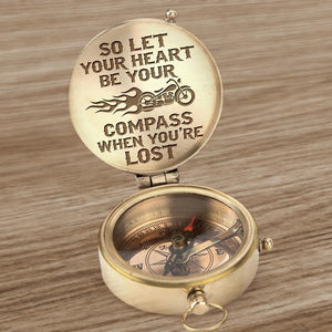 Engraved Compass - Biker - So Let Your Heart Be Your Compass When You're Lost - Gpb26010
