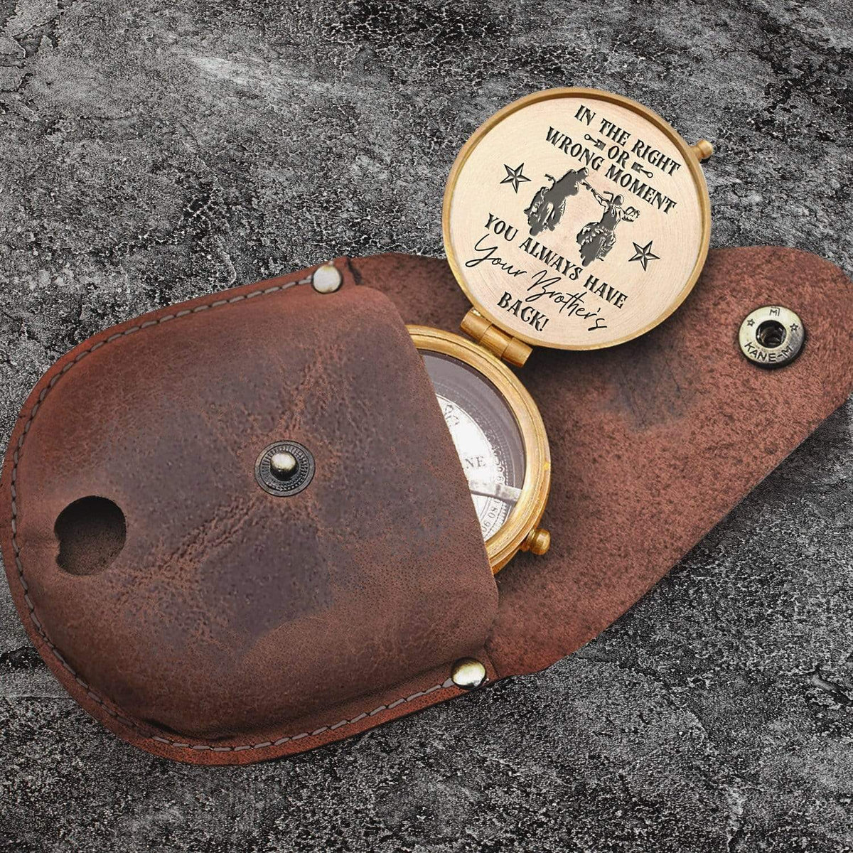 Engraved Compass - Biker - To My Brother - You Always Have Your Brother's Back - Gpb33002