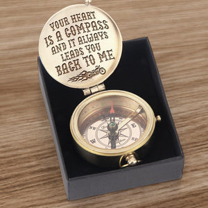 Engraved Compass - Biker - Your Heart Is A Compass - Gpb26007