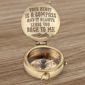 Engraved Compass - Biker - Your Heart Is A Compass - Gpb26007