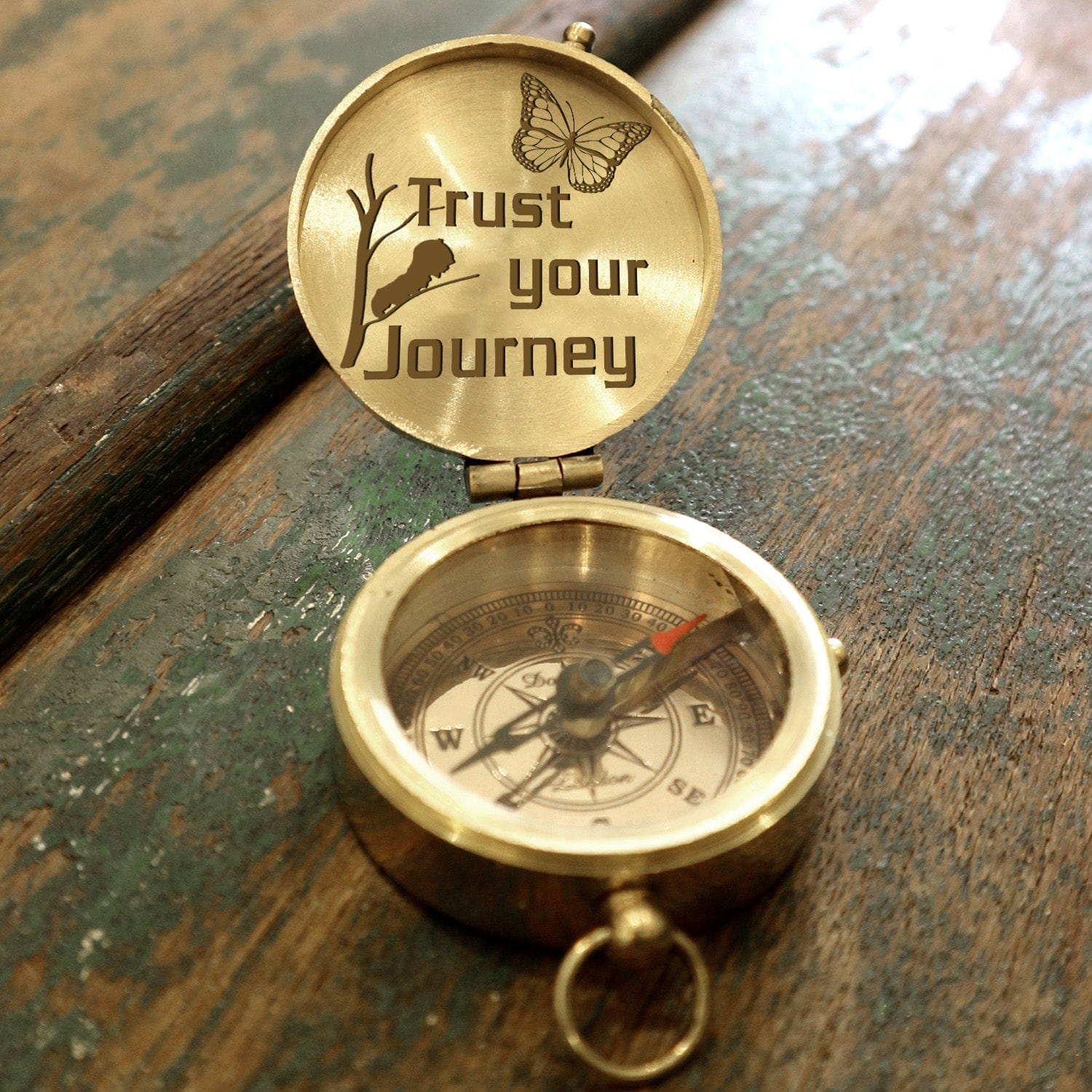 Engraved Compass - Butterfly - To My Soulmate - Trust Your Journey - Gpb13007