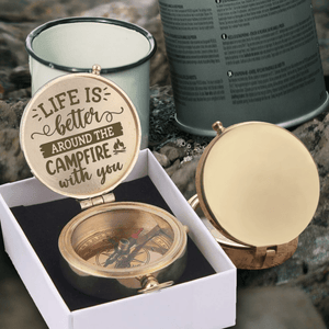 Engraved Compass - Camping - To My Loved One - Life Is Better Around The Campfire With You - Gpb26193