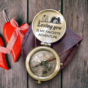 Engraved Compass - Camping - To My Man - Loving You Is My Favorite Adventure - Gpb26152