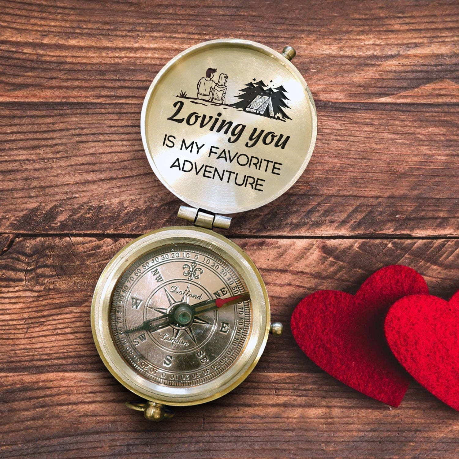 Engraved Compass - Camping - To My Man - Loving You Is My Favorite Adventure - Gpb26152