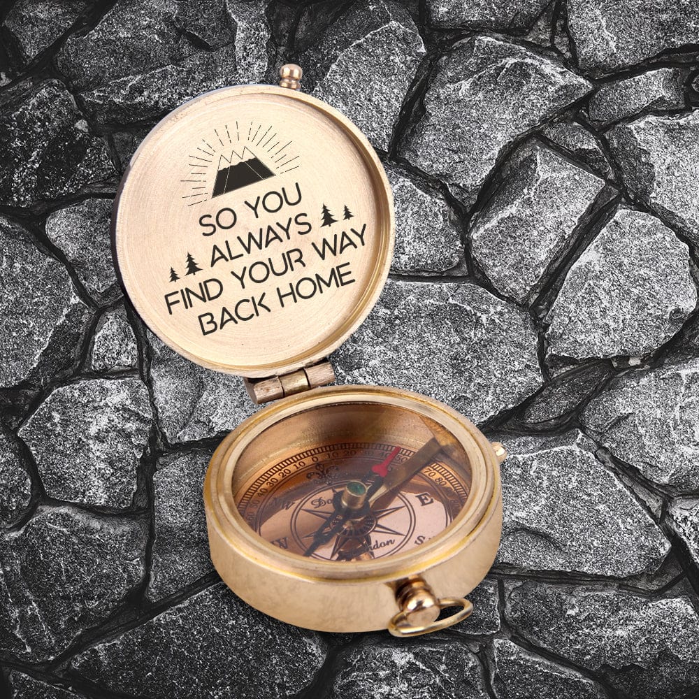 engraved compass camping to my man so you always find your way back home gpb26166